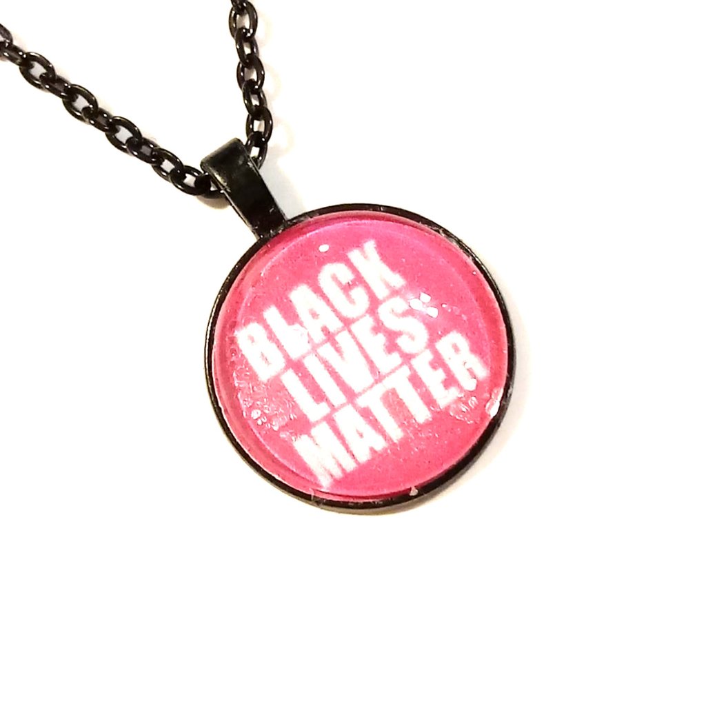 Black Lives Matter Pink Pendant Necklace 25$